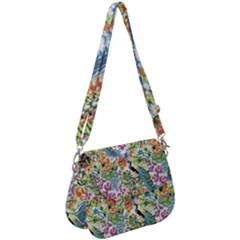 Flowers And Peacock Saddle Handbag by goljakoff