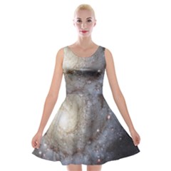 Spiral Galaxy Velvet Skater Dress by ExtraAwesomeSauce