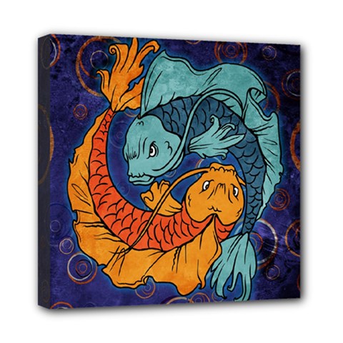 Koi Fish Mini Canvas 8  X 8  (stretched) by ExtraAwesomeSauce