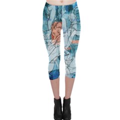 Retro Girls Capri Leggings  by ExtraAwesomeSauce