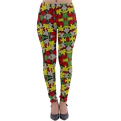 Leaves Pattern Lightweight Velour Leggings by ExtraAwesomeSauce