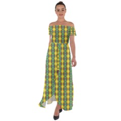 Native American Pattern Off Shoulder Open Front Chiffon Dress by ExtraAwesomeSauce