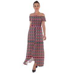 Native American Pattern Off Shoulder Open Front Chiffon Dress by ExtraAwesomeSauce