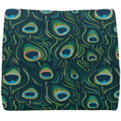 Watercolor Peacock Feather Pattern Seat Cushion by ExtraAwesomeSauce