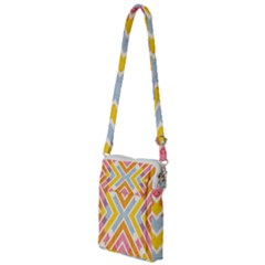 Line Pattern Cross Print Repeat Multi Function Travel Bag by Dutashop