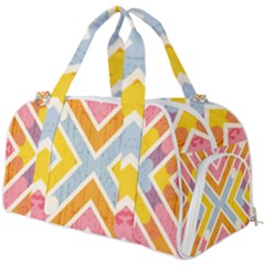 Line Pattern Cross Print Repeat Burner Gym Duffel Bag by Dutashop