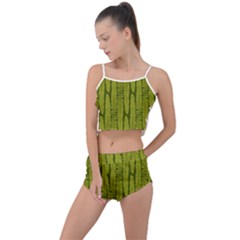 Fern Texture Nature Leaves Summer Cropped Co-ord Set by Dutashop