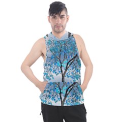 Crystal Blue Tree Men s Sleeveless Hoodie