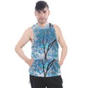 Crystal Blue Tree Men s Sleeveless Hoodie View1