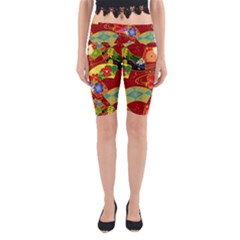 Floral Abstract Yoga Cropped Leggings by icarusismartdesigns