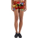 Floral Abstract Yoga Shorts View1