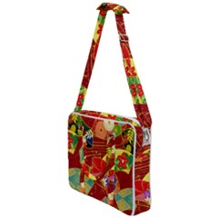 Floral Abstract Cross Body Office Bag by icarusismartdesigns