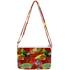 Floral Abstract Double Gusset Crossbody Bag by icarusismartdesigns