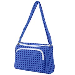 Basket Weave Basket Pattern Blue Front Pocket Crossbody Bag by Dutashop