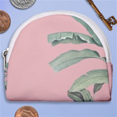 Banana Leaf On Pink Horseshoe Style Canvas Pouch by goljakoff