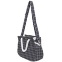 Gray plaid Rope Handles Shoulder Strap Bag View1