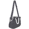 Gray plaid Rope Handles Shoulder Strap Bag View2