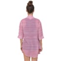 Pink knitted pattern Open Front Chiffon Kimono View2