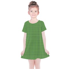 Green Knitted Pattern Kids  Simple Cotton Dress by goljakoff