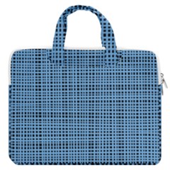 Blue Knitted Pattern Macbook Pro Double Pocket Laptop Bag (large) by goljakoff