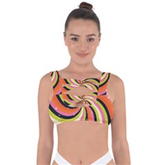 Psychedelic Groovy Orange Bandaged Up Bikini Top