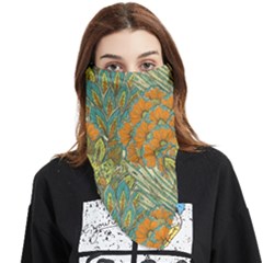 Orange Flowers Face Covering Bandana (triangle) by goljakoff