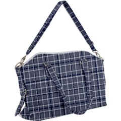 Pattern Carreaux Bleu/blanc Canvas Crossbody Bag by kcreatif