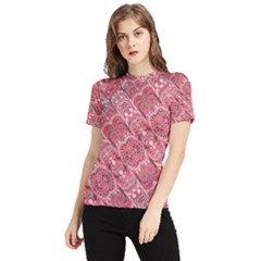 Fancy Ornament Pattern Design Women s Short Sleeve Rash Guard