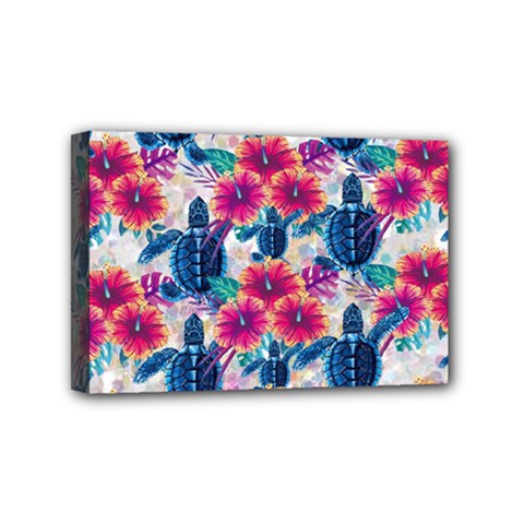 Tropical Flowers Turtles Cbdoilprincess 9a8efa63-1b6b-4226-a85c-858859e581d8 Mini Canvas 6  X 4  (stretched)