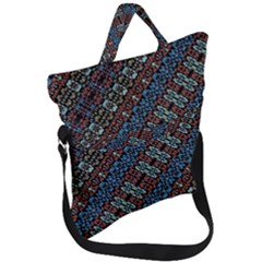 Multicolored Mosaic Print Pattern Fold Over Handle Tote Bag by dflcprintsclothing