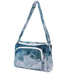 Blue Sea Waves Front Pocket Crossbody Bag