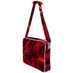 Red Vivid Marble Pattern 15 Cross Body Office Bag by goljakoff