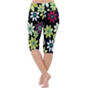 Flowerpower Lightweight Velour Cropped Yoga Leggings View4