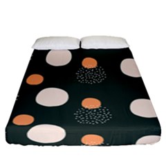 Black Peach White  Fitted Sheet (queen Size) by Sobalvarro