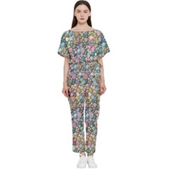 Multicolored Watercolor Stones Batwing Lightweight Jumpsuit by SychEva