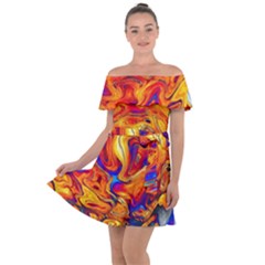 Sun & Water Off Shoulder Velour Dress by LW41021