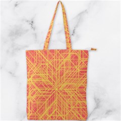 Orange/yellow Line Pattern Double Zip Up Tote Bag by LyleHatchDesign