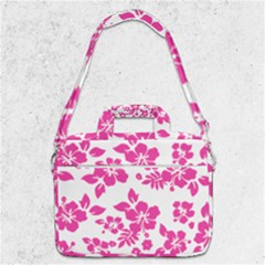 Hibiscus Pattern Pink Macbook Pro Shoulder Laptop Bag  by GrowBasket