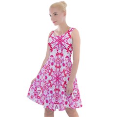 Pink Petals Knee Length Skater Dress by LW323