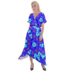 Blueberry Cross Front Sharkbite Hem Maxi Dress by LW323