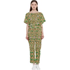 Florals In The Green Season In Perfect  Ornate Calm Harmony Batwing Lightweight Jumpsuit by pepitasart