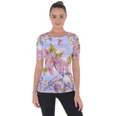 Bloom Shoulder Cut Out Short Sleeve Top