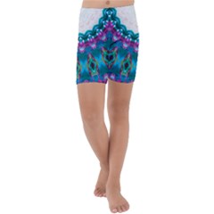 Peacock Kids  Lightweight Velour Capri Yoga Leggings by LW323