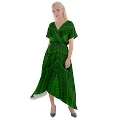 Freshspring3 Cross Front Sharkbite Hem Maxi Dress by LW323