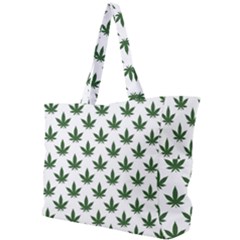 Weed At White, Ganja Leafs Pattern, 420 Hemp Regular Theme Simple Shoulder Bag by Casemiro