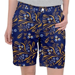 Folk Floral Pattern  Flowers Abstract Surface Design  Seamless Pattern Pocket Shorts by Eskimos