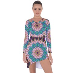 Mandala Asymmetric Cut-out Shift Dress by SoLoJu