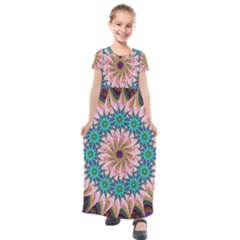 Mandala Kids  Short Sleeve Maxi Dress by SoLoJu