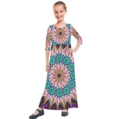 Mandala Kids  Quarter Sleeve Maxi Dress by SoLoJu