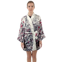 Berries In Winter, Fruits In Vintage Style Photography Long Sleeve Satin Kimono by Casemiro